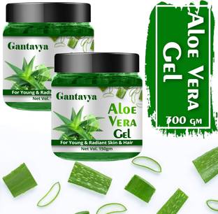 Gantavya Aloe Vera Gel with 100% Pure Aloe From Freshly Cut Aloe Plant ,Daily Use Gel