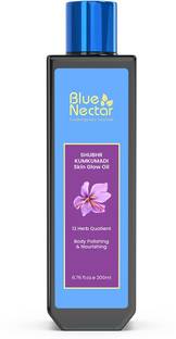 Blue Nectar Kumkumadi Body Polish Oil for Stretch Marks, Scars & Glowing Skin