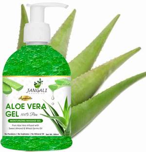 Pure Jangali Organics Aloevera Gel with Saffron for Nourishing & Hydrating Face, Skin & Hair (300 g)