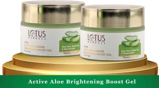 LOTUS HERBALS Active Aloe + Niacinamide Brightening Boost Gel ( Pack of 2 ) ( 50g 2 )