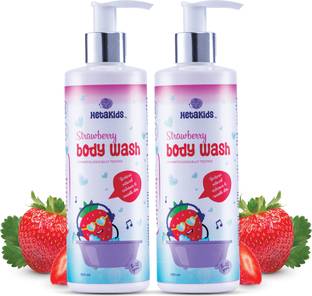 hetakids Strawberry Natural Kids Body Wash No Tears for Kids Soft Skin Pump Pack