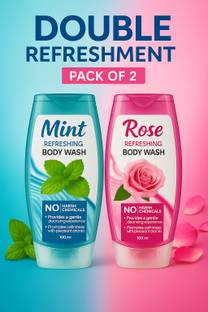 ABXIO Refreshing Body Wash Pack of 2 Mint & Rose | Shower Gel for Men & Women