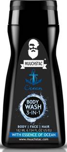 MUUCHSTAC Ocean 3 in 1 Body Wash for Men, Shower Gel for Body, Face & Hair Wash