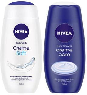 NIVEA Creme Soft & Creme Care shower Gel 250ml Set of 2
