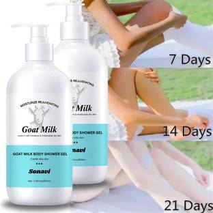 Sonavi Milk Bath Delight: Goat Milk Bottle Body Wash for Softness (pack of 2)