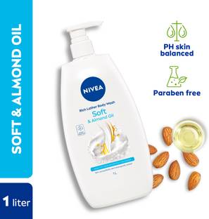 NIVEA Soft & Almond Oil Body Wash | Vitamin C&E Oils for Healthy & Nourished Skin