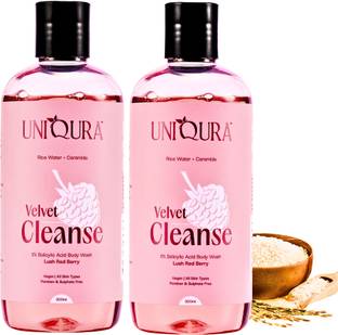 Uniqura 1% Salicylic Acid Body Wash Value Pack for Body Acne & Bumpy Skin