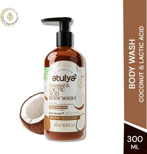 Atulya Coconut & Lactic Acid Body Wash, Paraben & SLS Free | Prevents Dryness -