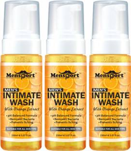 Mensport Intimate Care for Private Parts Men with Orange,Pure & Safe Pack 3 of 150ML