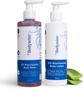 Be Bodywise 5% Niacinamide Body Wash | 10% Niacinamide Body Lotion | For Bright Skin