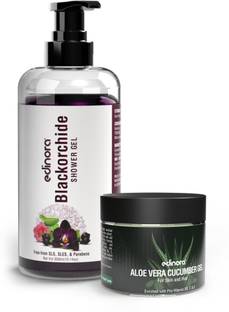 EDINORA Blackorchide Shower Gel | Skin pH friendly | Aloe cucumber Gel 100g | Combo