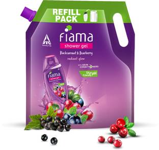FIAMA Body Wash Shower Gel Blackcurrant & Bearberry Value Pouch, For Moisturized Skin