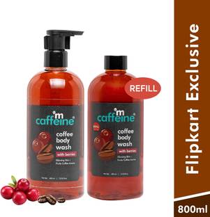 mCaffeine Super Saver Body Wash Combo with Berries | De-Tan & Deep Cleanse Shower Gel