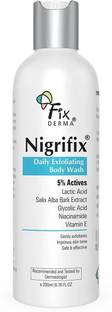 Fixderma Nigrifix Exfoliating Body Wash with 5% Actives, Gentle Exfoliating Shower Gel