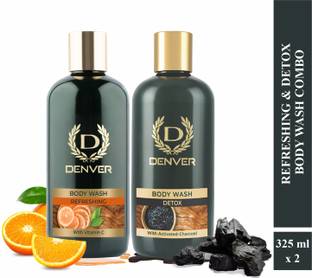 DENVER Refreshing Body Wash And Detox Body Wash Combo Pack Of 2