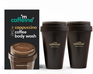 mCaffeine Cappuccino Coffee D Tan Body Wash with Walnut Scrub -Pack of 2