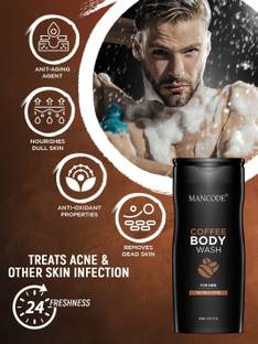 MANCODE Coffee and Activated Charcoal Body Wash, 450ml each, PACK OF 2