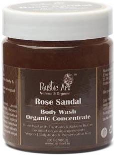 RUSTIC ART Organic Rose Sandal Body Wash Concentrate
