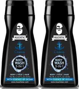MUUCHSTAC Ocean 3 in 1 Body Wash for Men, Shower Gel for Body, Face & Hair Wash