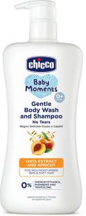 Chicco Baby Moments Gentle Body Wash and Shampoo for Tear-Free Bath time