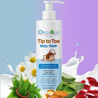 orgaglo Natural Gentle TIP-TO-TOE WASH for Babies with Chamomile, Aloe Vera & Cucumber