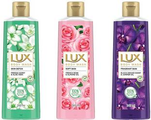 LUX Shower Gel Freesia & Aloe Vera, French Rose & Almond Oil, Black Orchid & Juniper Oil