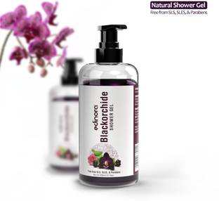 EDINORA Black Orchid Shower Gel|Holy Basil|SkinFriendly pH|Prevents Dryness|Long-Lasting