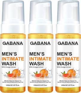 GABANA Intimate hygiene Care Wash for Men with Orange,Pure & Safe Pack 3 of 150ML