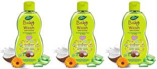 Dabur Baby Wash 200ml-Pk-3 pH 5.5 balanced, No Harmful Chemicals & Tear Free Formula