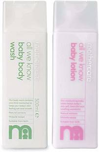 Mothercare All We Know Baby Body Wash & Baby Lotion | Dermatologically tested ( Combo )