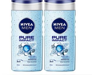NIVEA Men Shower Gel Pure Impact (250 ml, Pack of 2)