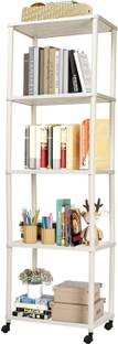 YouCopia Plastic 5 Dish Organizer Showcase rack for home Plastic Open Book Shelf