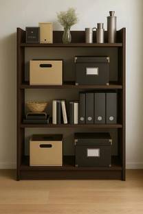 EW Large 4-Tier Wooden Book Shelf for Kids, Study & Living Room Engineered Wood Open Book Shelf