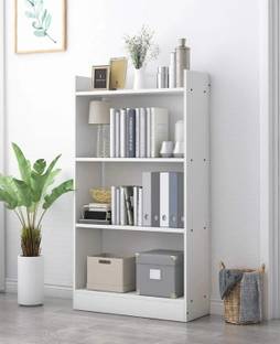 EW Bookshelf with 4 Shelves Multipurpose Storage Rack for Books & Accessories Engineered Wood Open Book Shelf
