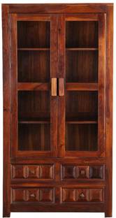 shree natural Solid Wood Close Book Shelf