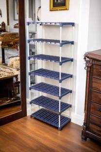 Flipkart Perfect Homes Studio Multi Utility Metal Book / Shoe / Cloth Foldable Rack Storage Display Bookcase Plastic Open Book Shelf