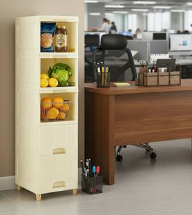 MAXTID 5 Layer White component Plastic Modular Drawer Office, Hospital,school Plastic Plastic Semi-Open Book Shelf