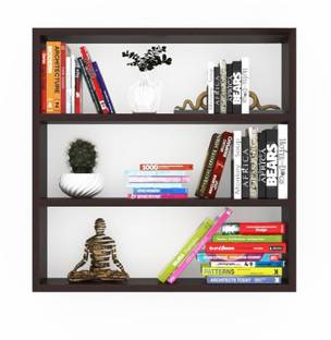 LCWDECOR Wooden Book Rack Stand, Wall Mount Book Shelve, Book Rack Shelve Engineered Wood Open Book Shelf