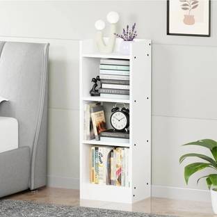 Enigmatic Woodworks 4-Tier Wooden Book Rack for Home, Study, Kids Room & Office Storage I Engineered Wood Open Book Shelf