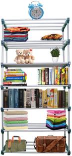 TURBOMAX Metal Book Shelf for Home Storage Organizer Multipurpose Lightweight Metal Shoe Stand