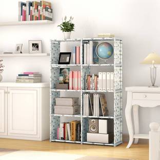 Pali Plastic Metal 8 Shelf Book Organizer Plastic Open Book Shelf