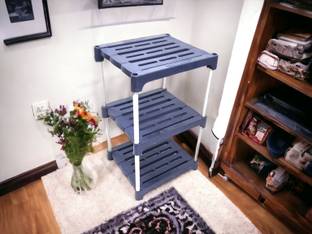 Novatic Book Stand, Home Decor Storage Rack Showcase Organizer for Living Room, Office Metal Open Book Shelf