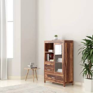 Rajgharana Sheesham Wood Bookshelf/Reck with 3 Drawers/5 Shelves For Home Solid Wood Semi-Open Book Shelf