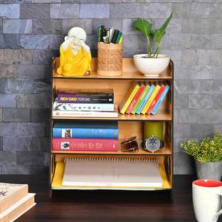 GIFT KYA DE Bookcase for Home Office Library Space Saving Bookrack Book Organizer Small Size Engineered Wood Open Book Shelf