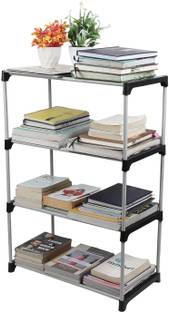 LOTSPEK 4 layer bookcase for bookself for home plastic bookshelf rack Metal Open Book Shelf