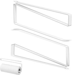 MAYCREATE Over Cabinet Door Kitchen Towel and Tissue Holder Space Saving Durable Iron Over Cabinet Door Towel Holder Paper Dispenser