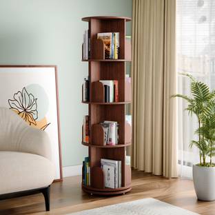 ROCCO 360° Rotating Engineered Wood Open Book Shelf
