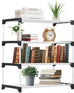 Saklak 4layer black Plastic Open Book Shelf