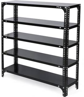 Progressive Enterprises Slotted Angle CRC Sheet 5 Shelves Multipurpose Storage Metal Open Book Shelf