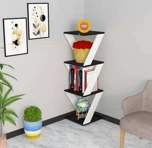 PICKWOOD Cadlic Wooden Multipurpose Book Storage Display Organizer Rack Showcase Stand Engineered Wood Display Unit
